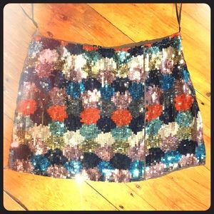 French Connection paintbox sequined skirt
